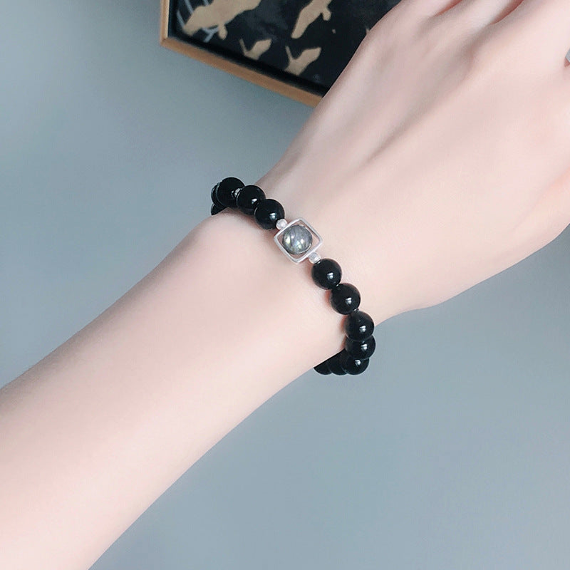 Natürliches Mondlicht-Obsidian-Armband