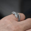 Bague Argent Ajustable Crocodile Vintage