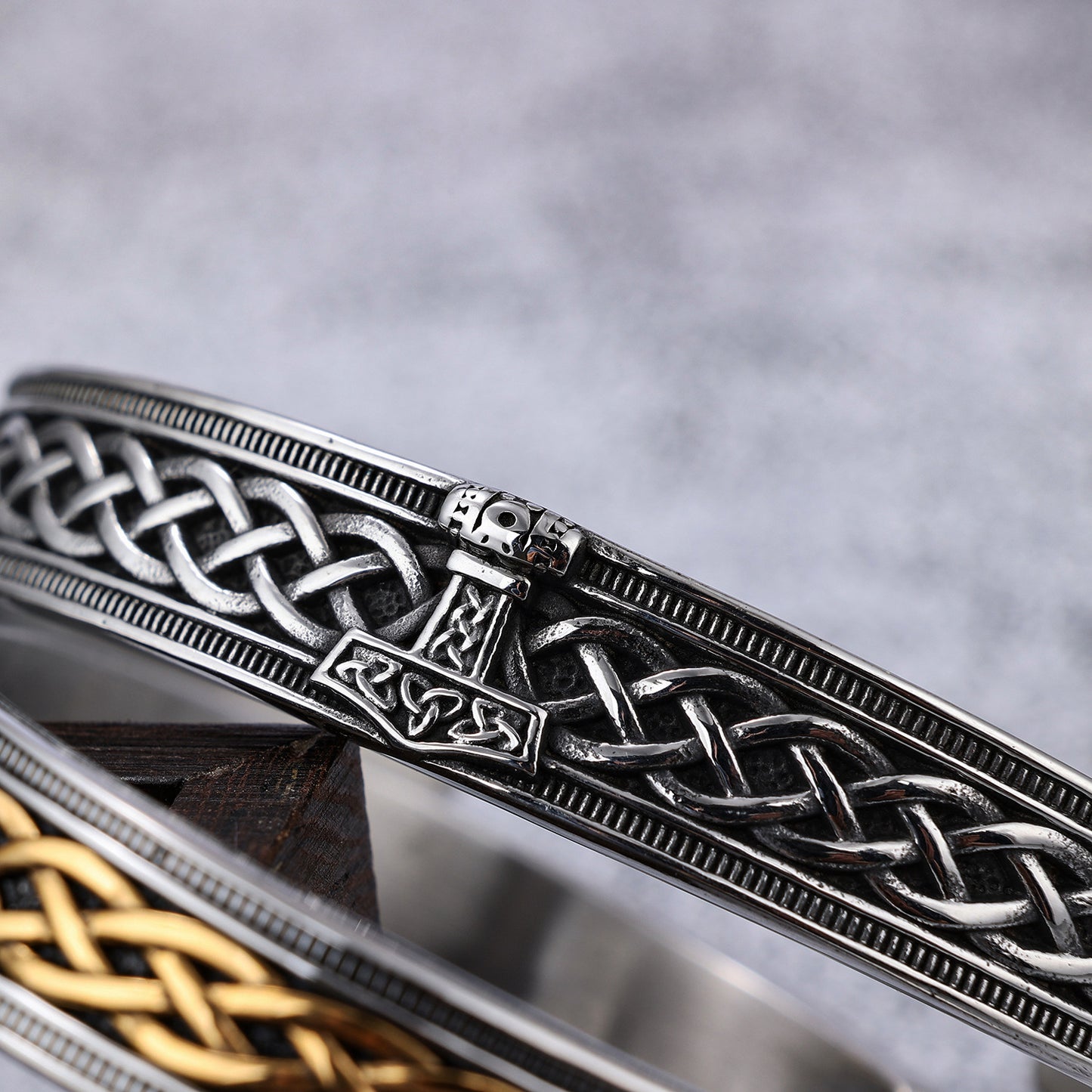 Stainless Steel Viking Rune Cuff Bracelets