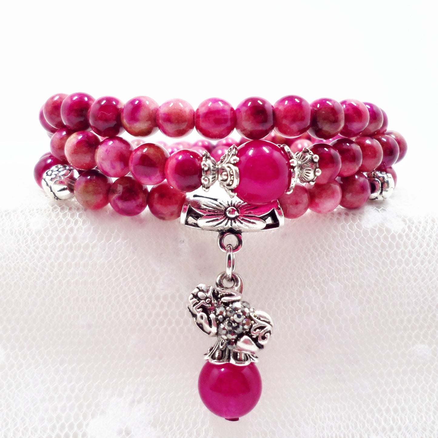 Red Agate Pomegranate Pendant Bracelet