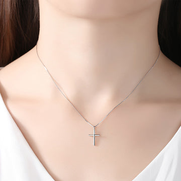 Collier simple croix en argent sterling