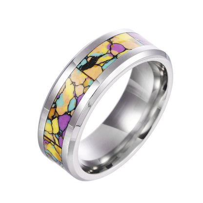 Multicolor Turquoise Titanium Ring