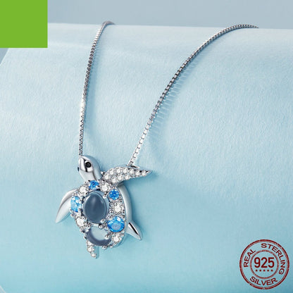 Collier pendentif tortue en argent sterling