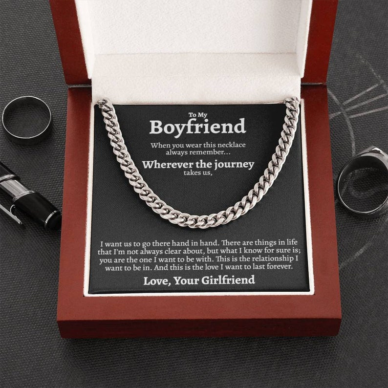 Cuban Link Chain Custom Gift Set For Boyfriend